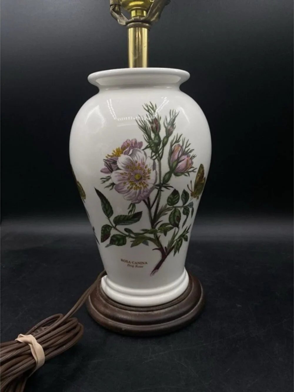 Portmeirion Botanic Garden Lamp Base Cage Rosa Canina Dog Rose Butterfly Flowers